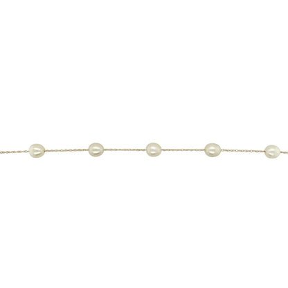 9ct Gold & Pearl Set 7.5" Bracelet
