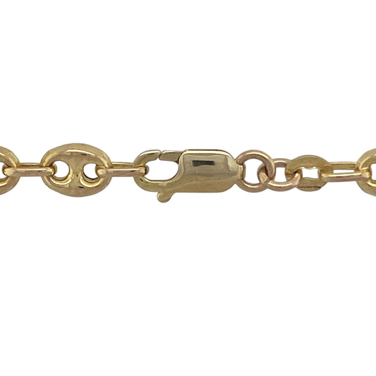 Bring bold style and classic strength to your collection with this pre-owned 9ct yellow gold anchor mariner link chain, a striking design perfect as a statement piece or everyday favourite.

Design: The chain measures 16" in length with 6mm wide hollow puff mariner-style links, creating a distinctive and eye-catching profile.
Material: Made from 9-carat yellow gold, the polished finish enhances the strong link design with a warm and timeless glow.