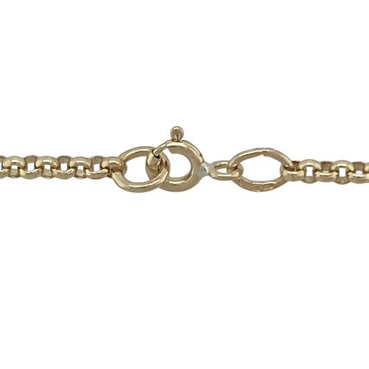 Bring classic design and refined style to your collection with this pre-owned 9ct yellow gold belcher chain, a versatile piece perfect for everyday wear or pairing with a pendant.

Design: The chain measures 18" in length with 2mm wide round belcher links, creating a traditional and elegant profile.
Material: Made from 9-carat yellow gold, the polished finish enhances the smooth links with a warm and timeless glow.