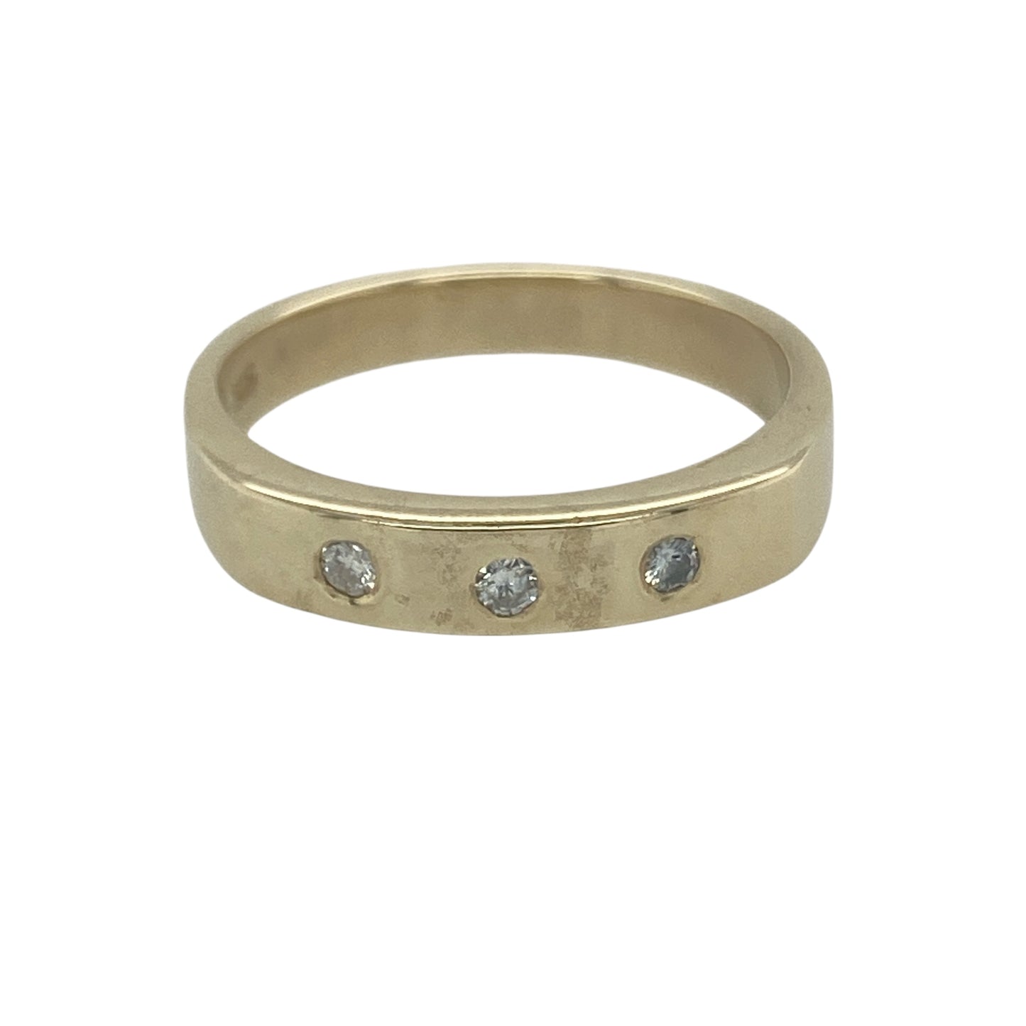 9ct Gold & Diamond Set Trilogy Band Ring