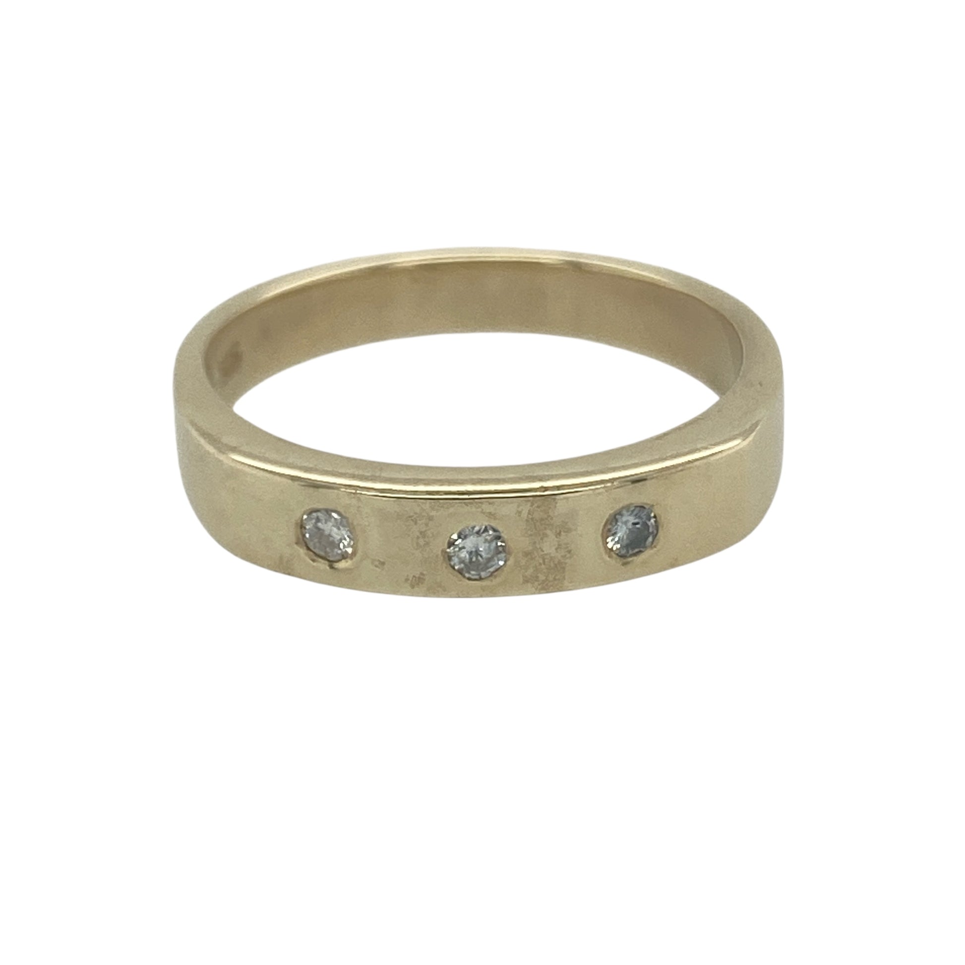 9ct Gold & Diamond Set Trilogy Band Ring