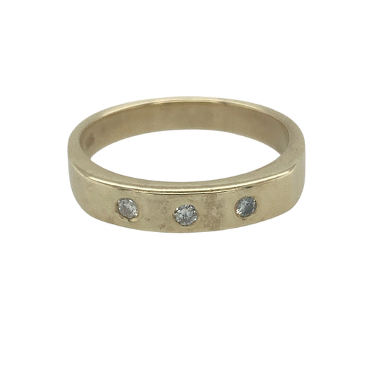 9ct Gold & Diamond Set Trilogy Band Ring