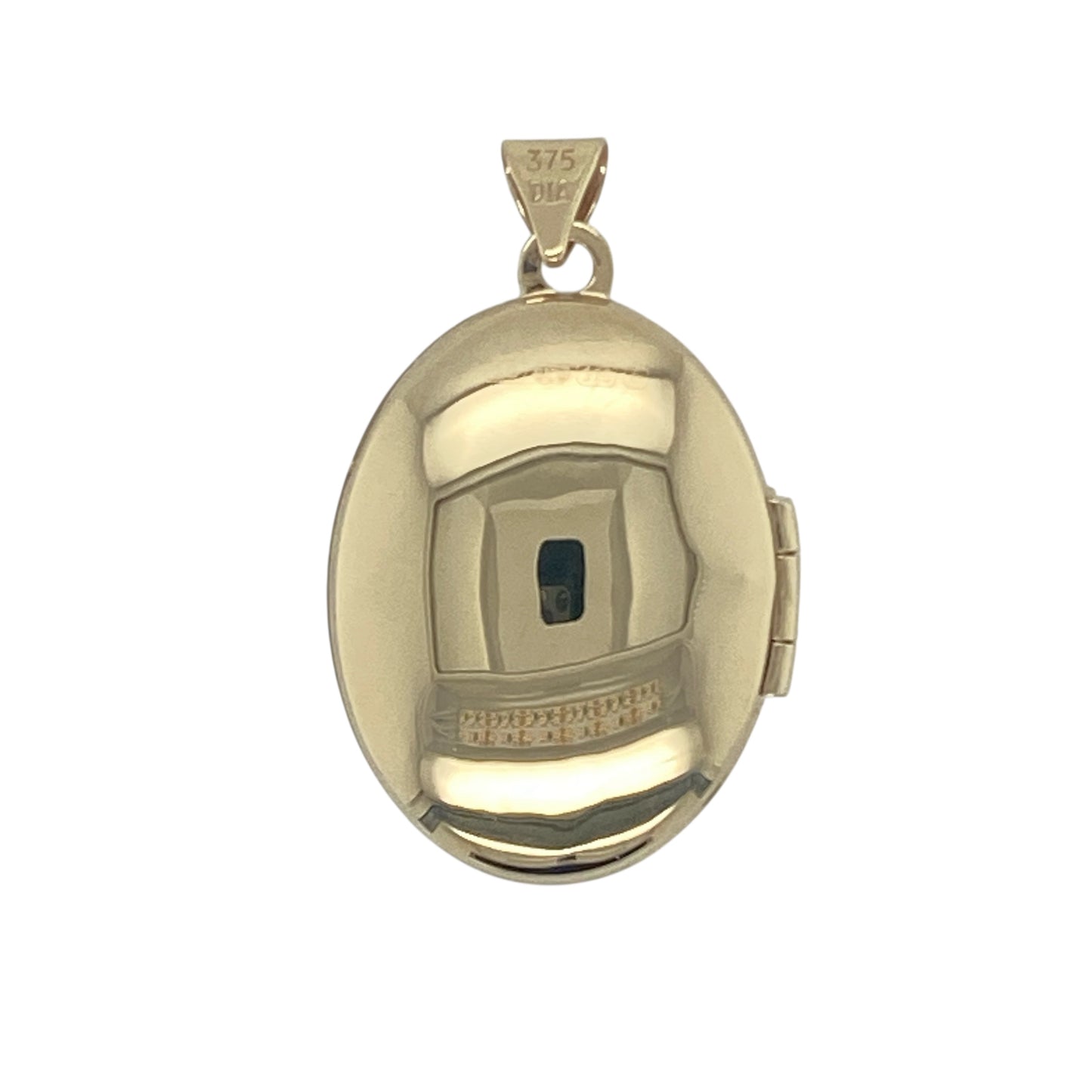 9ct Gold & Diamond Set Oval Swirl Stripe Locket