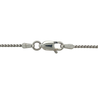 9ct White Gold & Diamond Set Open Heart 18" Necklace