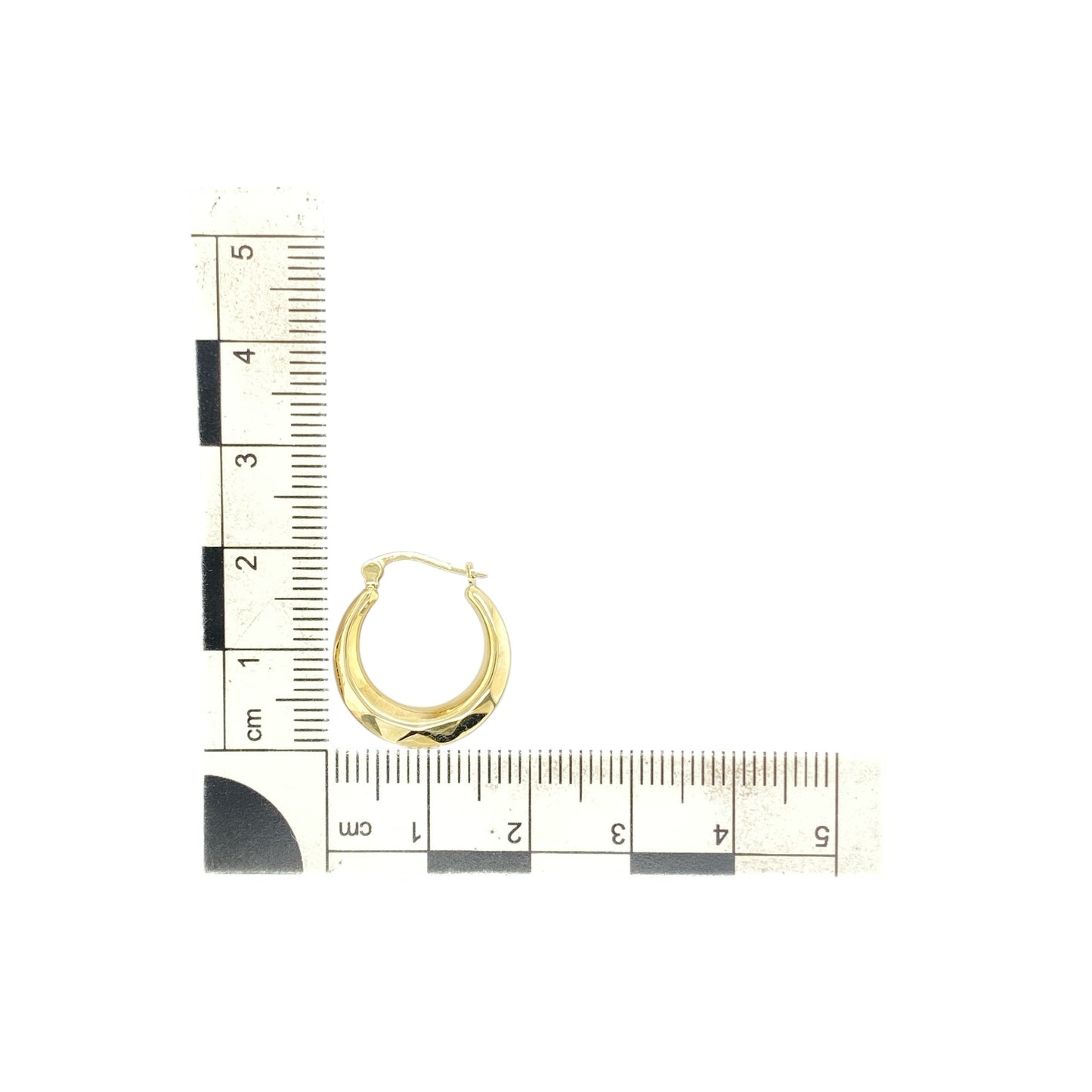9ct Gold Textured Hoop Creole Earrings