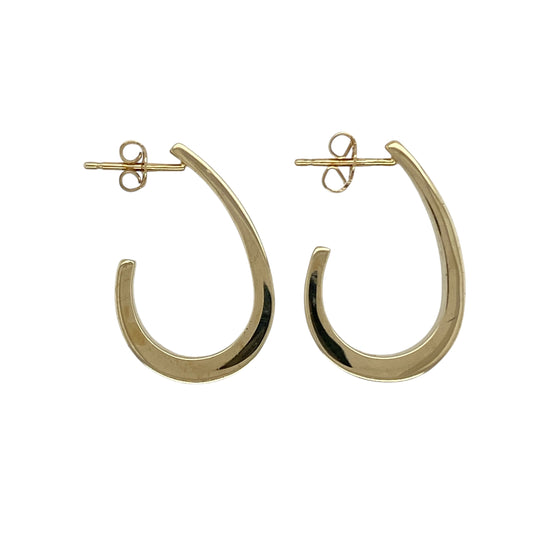 Bring sleek shine and golden elegance to your collection with these pre-owned 9ct yellow gold polished hoop stud earrings, a refined design with timeless appeal.

Design: The earrings feature a hoop style secured with stud fastenings, finished with a smooth polished surface for a classic and versatile look.
Material: Made from 9-carat yellow gold, the polished finish enhances the rich tone and enduring elegance.