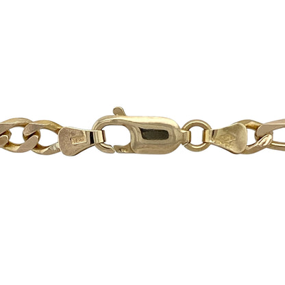 Bring bold elegance and classic Italian style to your collection with this pre-owned 9ct yellow gold Figaro chain, a timeless design with substantial weight and presence.

Design: The necklace features a 20-inch Figaro chain with 5mm wide alternating long and short links, creating a distinctive and sophisticated look.
Material: Made from 9-carat yellow gold, the polished finish enhances the chain’s traditional pattern and offers a radiant golden shine.
