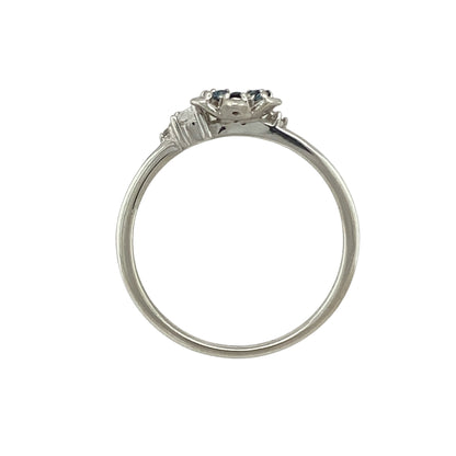 925 Silver & Blue Stone Set Forget me Not Clogau Flower Ring