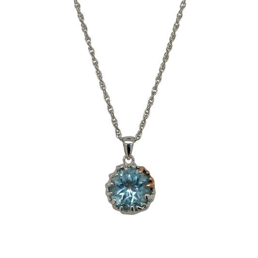 925 Silver & Blue Topaz Set 18" - 22" Necklace