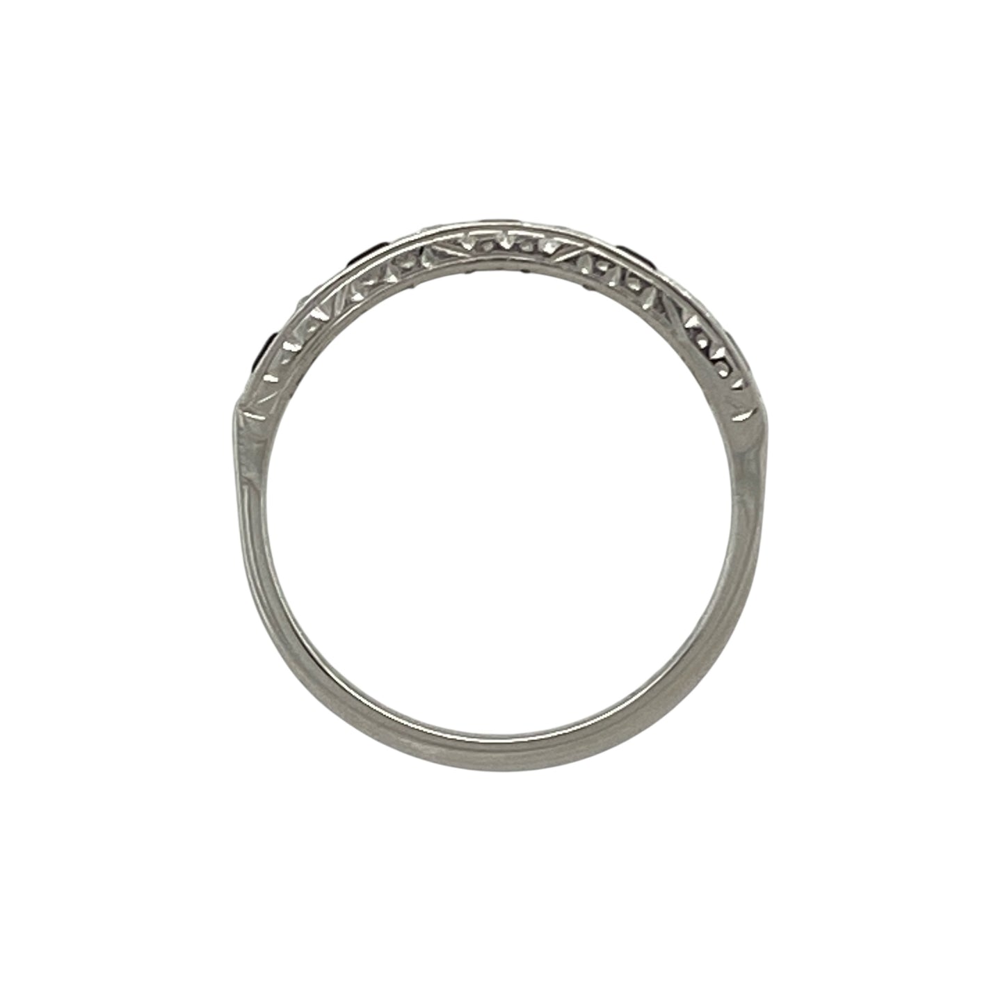 18ct White Gold Diamond & Sapphire Set Band Ring