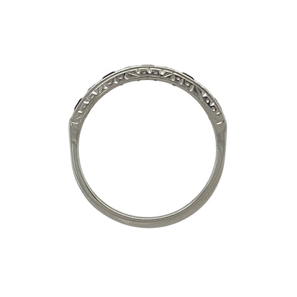 18ct White Gold Diamond & Sapphire Set Band Ring