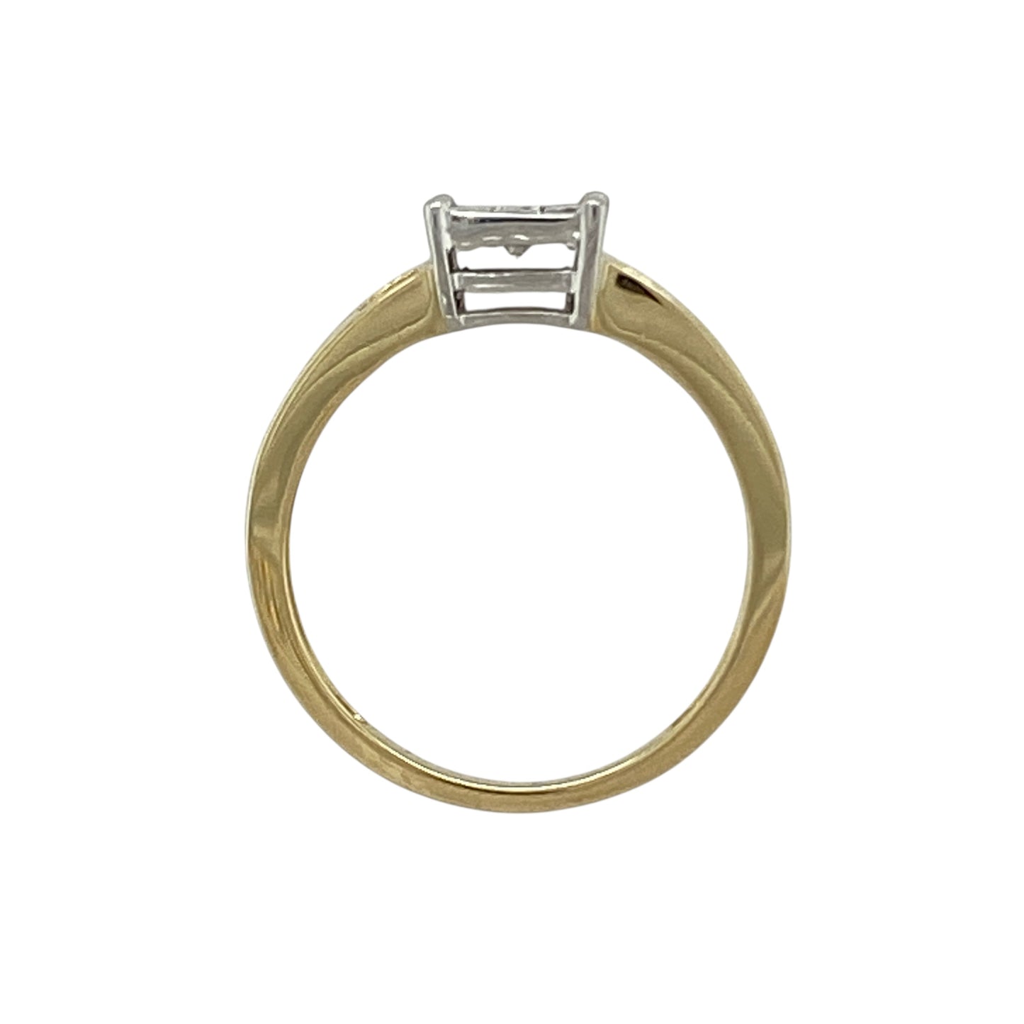 18ct Gold & Diamond Set Princess Cut Multi Stone Illusion Cluster Ring