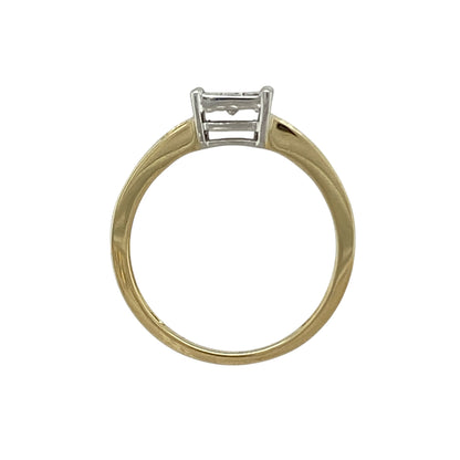 18ct Gold & Diamond Set Princess Cut Multi Stone Illusion Cluster Ring