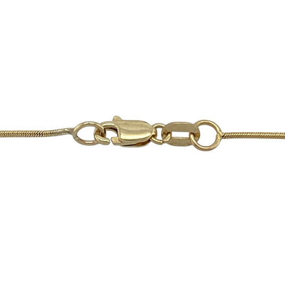 14ct Gold & Diamond Rubover Set Three Stone 18" Necklace