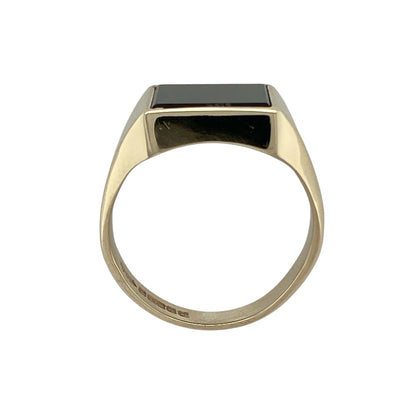 9ct Gold & Onyx Set Square Signet Ring