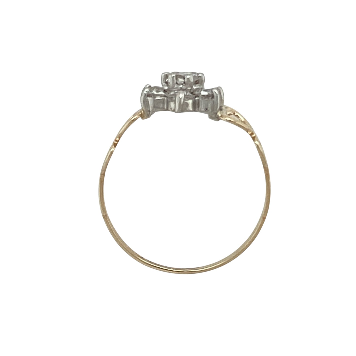 9ct Gold & Cubic Zirconia Set Flower Cluster Ring