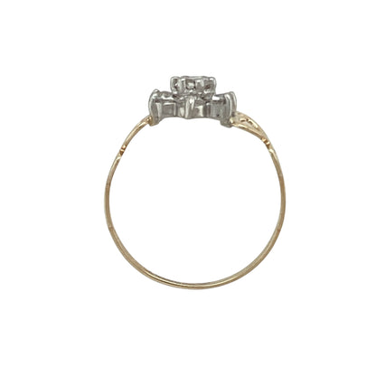 9ct Gold & Cubic Zirconia Set Flower Cluster Ring