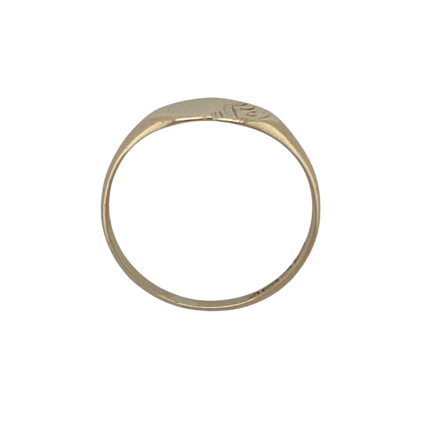 9ct Gold Patterned Heart Signet Ring