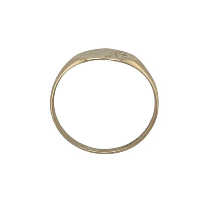 9ct Gold Patterned Heart Signet Ring