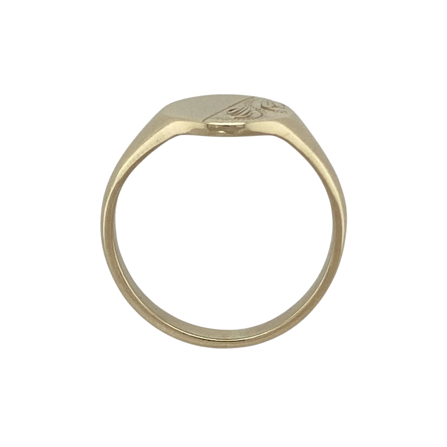 9ct Gold Patterned Oval Signet Ring