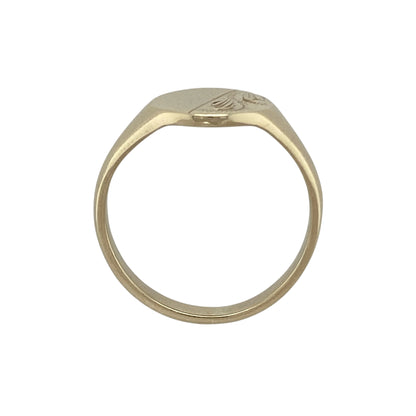 9ct Gold Patterned Oval Signet Ring