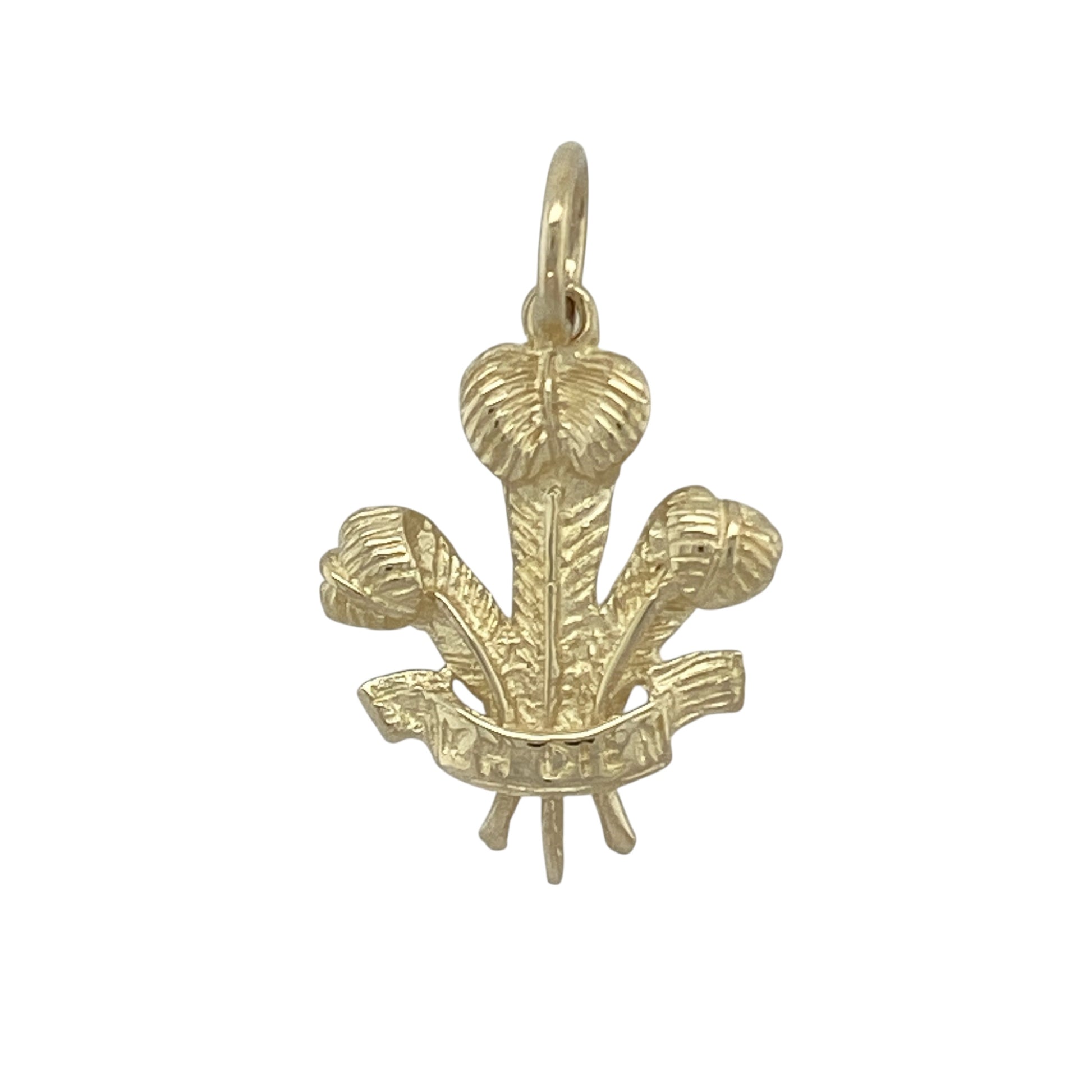 9ct Gold Welsh Three Feathers Pendant