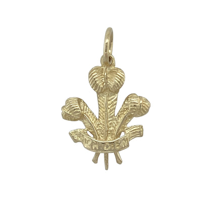 9ct Gold Welsh Three Feathers Pendant