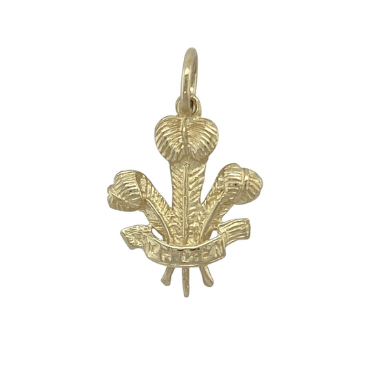 9ct Gold Welsh Three Feathers Pendant