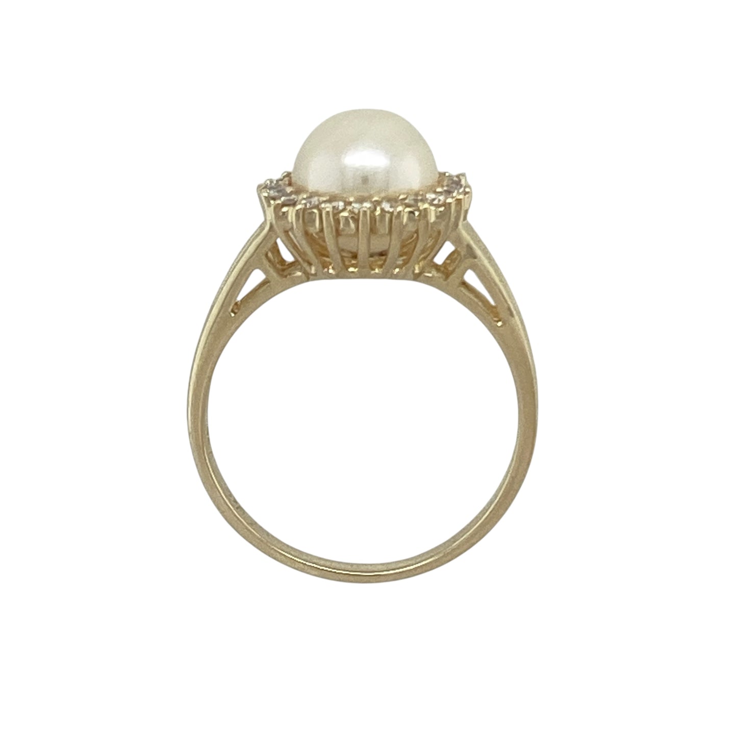 9ct Gold Diamond & Pearl Set Cluster Ring