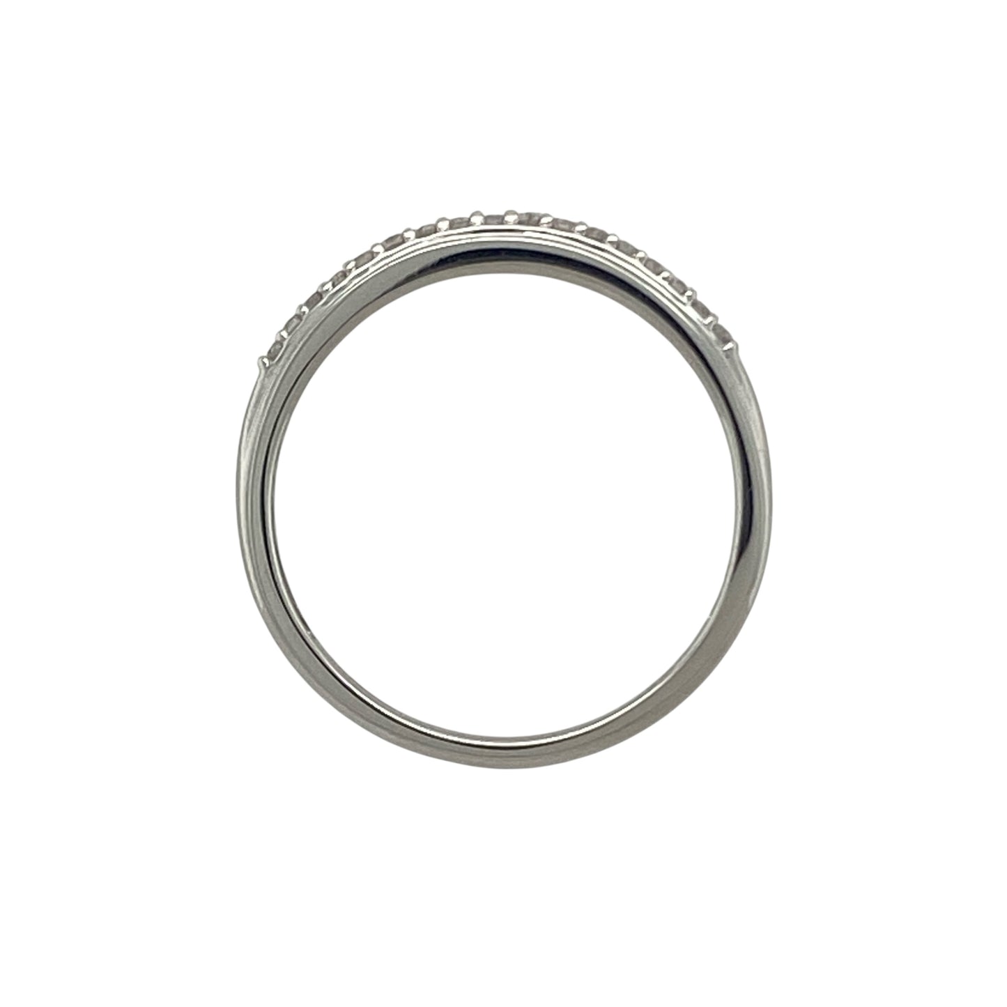 9ct White Gold & Diamond Set Band Ring