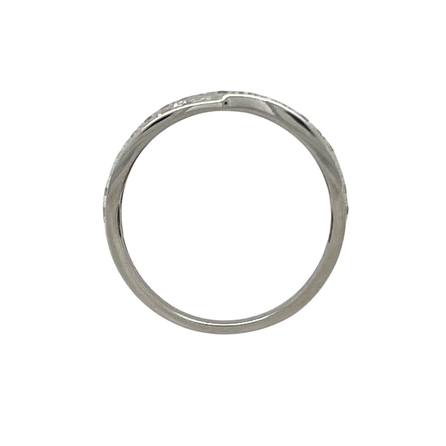 18ct White Gold & Diamond Set Crossover Band Ring
