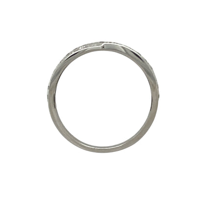 18ct White Gold & Diamond Set Crossover Band Ring