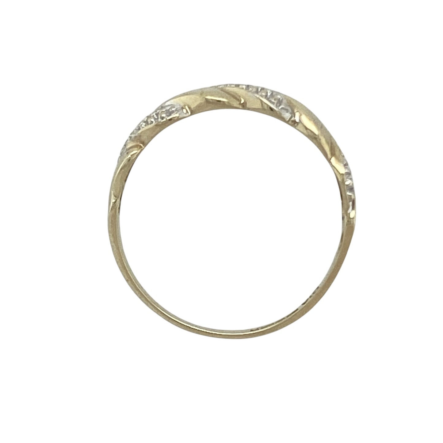9ct Gold & Diamond Set Twist Band Ring