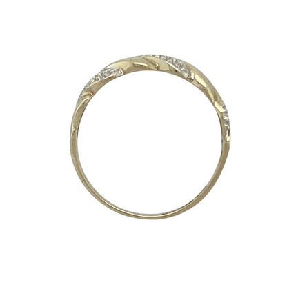 9ct Gold & Diamond Set Twist Band Ring