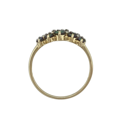 9ct Gold & Mystic Topaz Set Two Row Band Ring