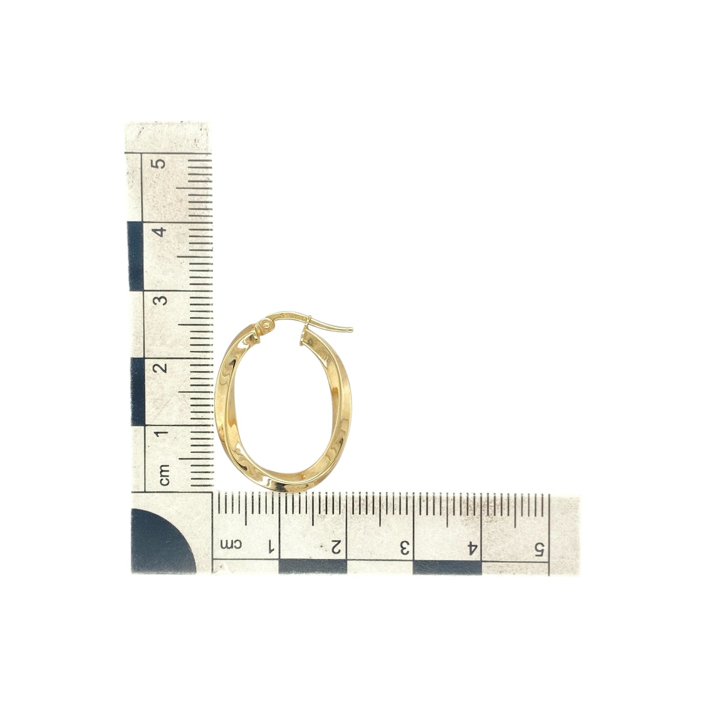 9ct Gold Twist Oval Creole Earrings