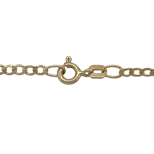 Bring classic style and everyday elegance to your collection with this pre-owned 9ct yellow gold curb chain, a versatile piece perfect for wearing alone or with a pendant.

Design: The chain measures 16 inches in length with links approximately 2.5mm wide, creating a sleek and traditional curb style.
Material: Made from 9-carat yellow gold, the polished finish enhances the warm tone and timeless appeal.