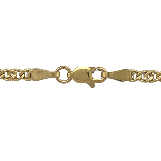 Bring distinctive style and everyday elegance to your collection with this pre-owned 9ct yellow gold fancy anchor chain, a versatile design with a unique twist on a classic look.

Design: The chain measures 22 inches in length with links approximately 2.5mm wide, styled in a fancy anchor pattern for added detail and character.
Material: Made from 9-carat yellow gold, the polished finish highlights the intricate link design and adds warm shine.