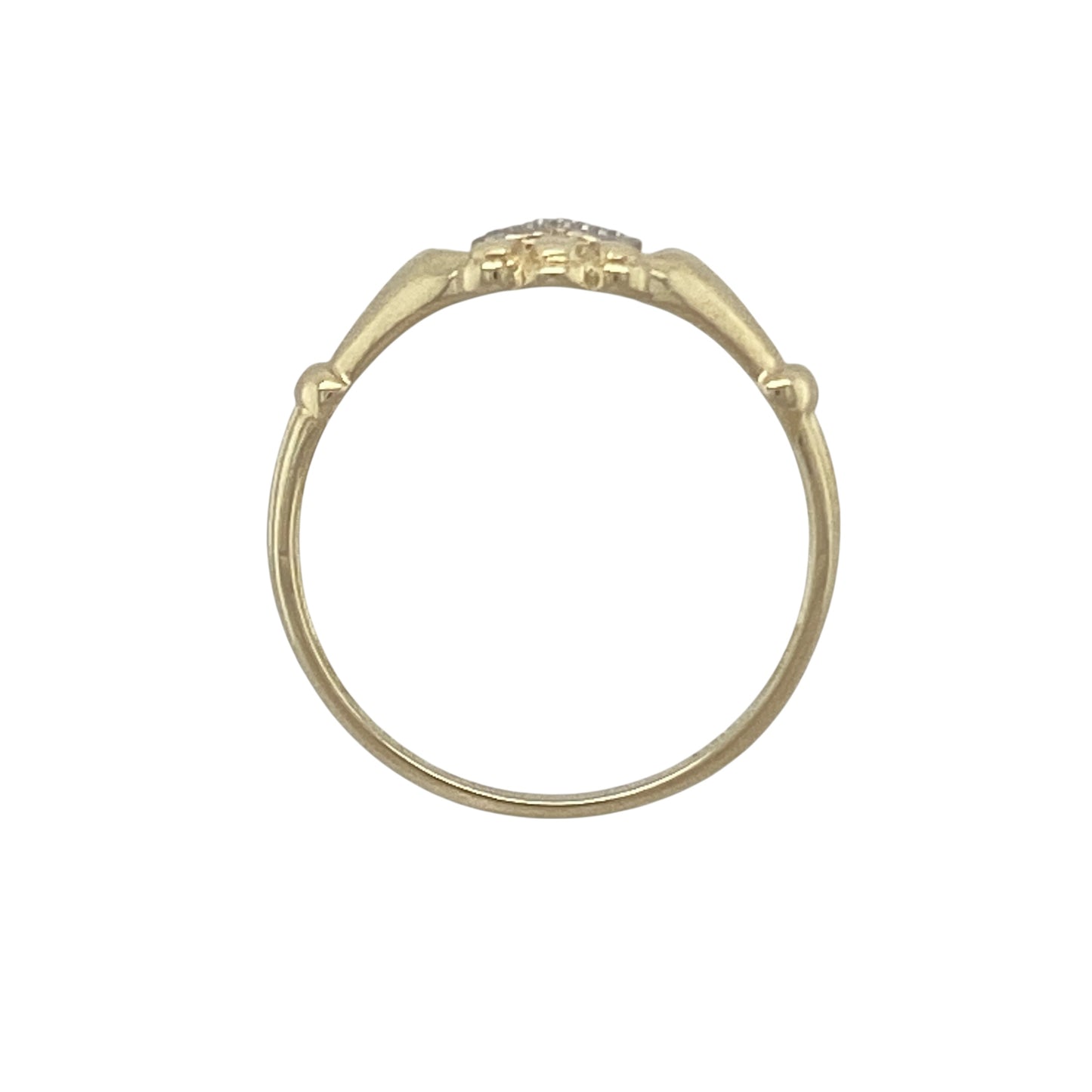 9ct Gold & Diamond Set Claddagh Ring