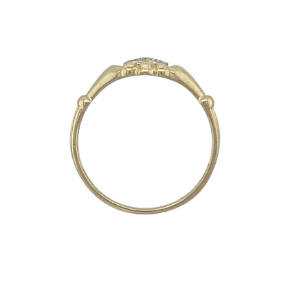 9ct Gold & Diamond Set Claddagh Ring
