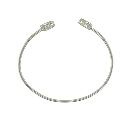 New 925 Silver & Cubic Zirconia Set Open Heart Maids Bangle