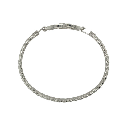 New 925 Silver & Cubic Zirconia Set Children's Double Horseshoe Bangle