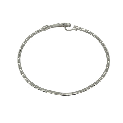 New 925 Silver & Cubic Zirconia Set Horseshoe Bangle