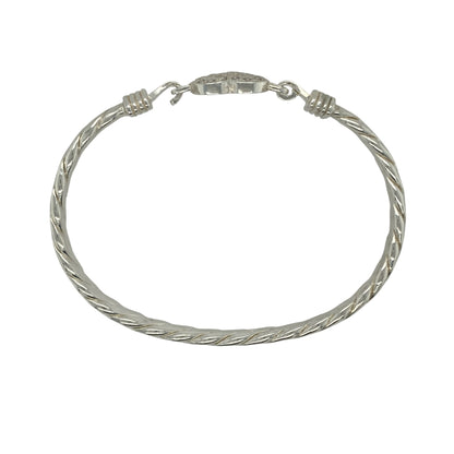 New 925 Silver & Cubic Zirconia Set Heart Bangle