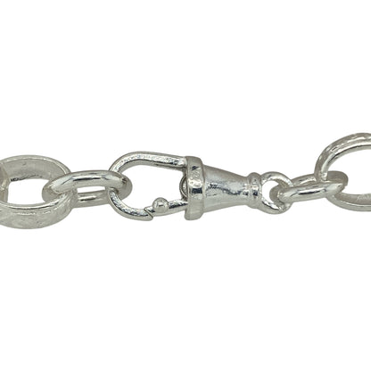 Bring classic style and refined detail to your collection with this new 925 solid silver patterned oval link belcher bracelet, a timeless design with elegant texture.

Design: The bracelet measures 8 inches in length with 9mm wide alternating plain and patterned oval links, creating a sophisticated contrast and stylish finish.
Material: Made from solid 925 sterling silver, the polished surface enhances the intricate patterned detailing and adds a bright, luxurious shine.