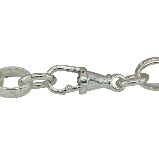 Bring classic style and refined detail to your collection with this new 925 solid silver patterned oval link belcher bracelet, a timeless design with elegant texture.

Design: The bracelet measures 8 inches in length with 9mm wide alternating plain and patterned oval links, creating a sophisticated contrast and stylish finish.
Material: Made from solid 925 sterling silver, the polished surface enhances the intricate patterned detailing and adds a bright, luxurious shine.