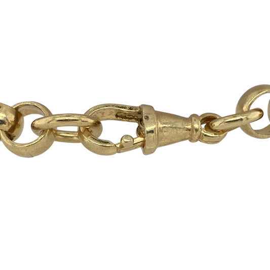 Bring rich colour and elegant craftsmanship to your collection with this new solid 925 silver heavily 9ct gold plated patterned gypsy link bracelet, a timeless design with refined style.

Design: The bracelet measures 8.5 inches in length with 7mm wide patterned gypsy-style links, offering a unique and eye-catching texture.
Material: Made from solid 925 sterling silver with a heavy 9ct gold plating, the polished finish enhances the warm golden tones and highlights the intricate link detail.