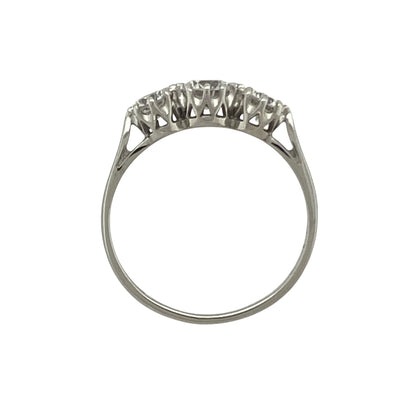 9ct White Gold & Cubic Zirconia Set Trilogy Ring
