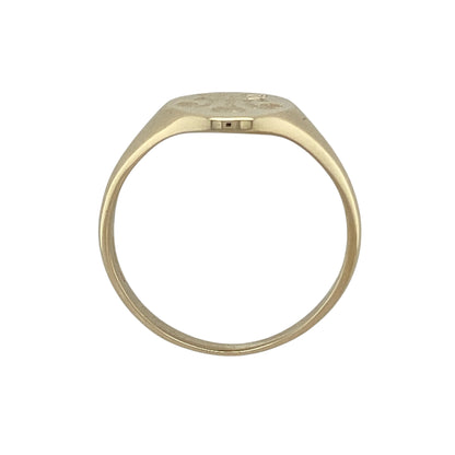 9ct Gold Oval Three Feathers Signet Ring