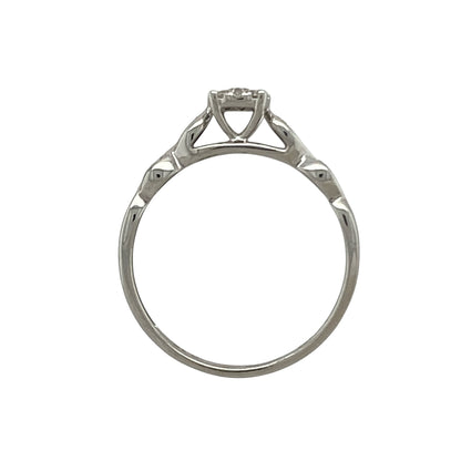 9ct White Gold & Diamond Illusion Set Solitaire Ring